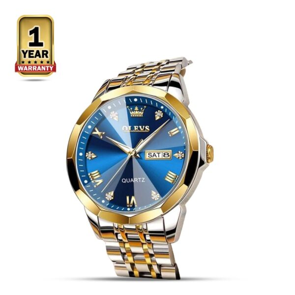 OLEVS 5526 Luxurious Formal Men's Watch – Stainless Steel Chain Strap with Day & Date Display