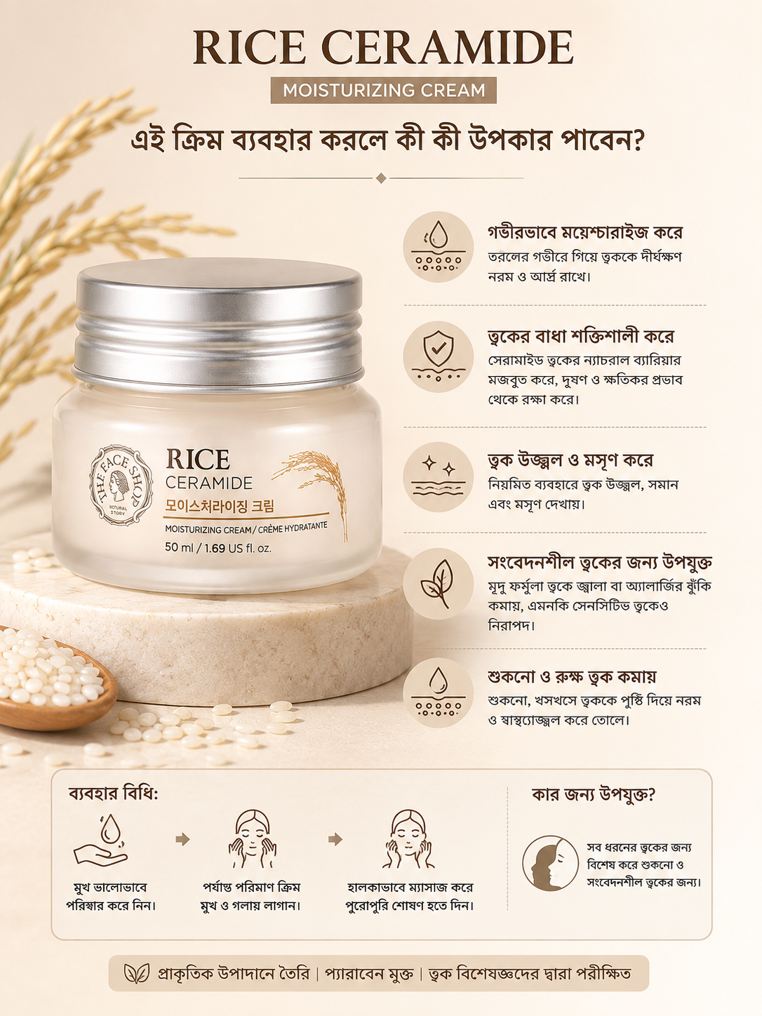 The Face Shop Rice & Ceramide Moisturizing Cream